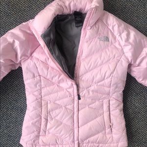 North face pink winter coat